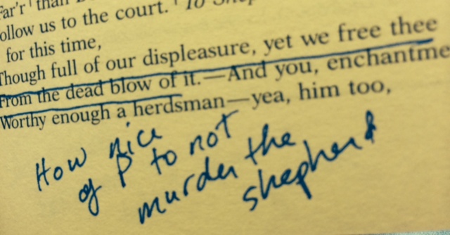 how nice of p to not murder the shepherd
